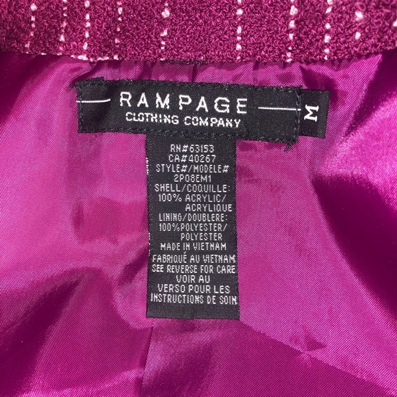 RAMPAGE BLAZER JACKET SIZE M WINE/PINK - Picture 8 of 15